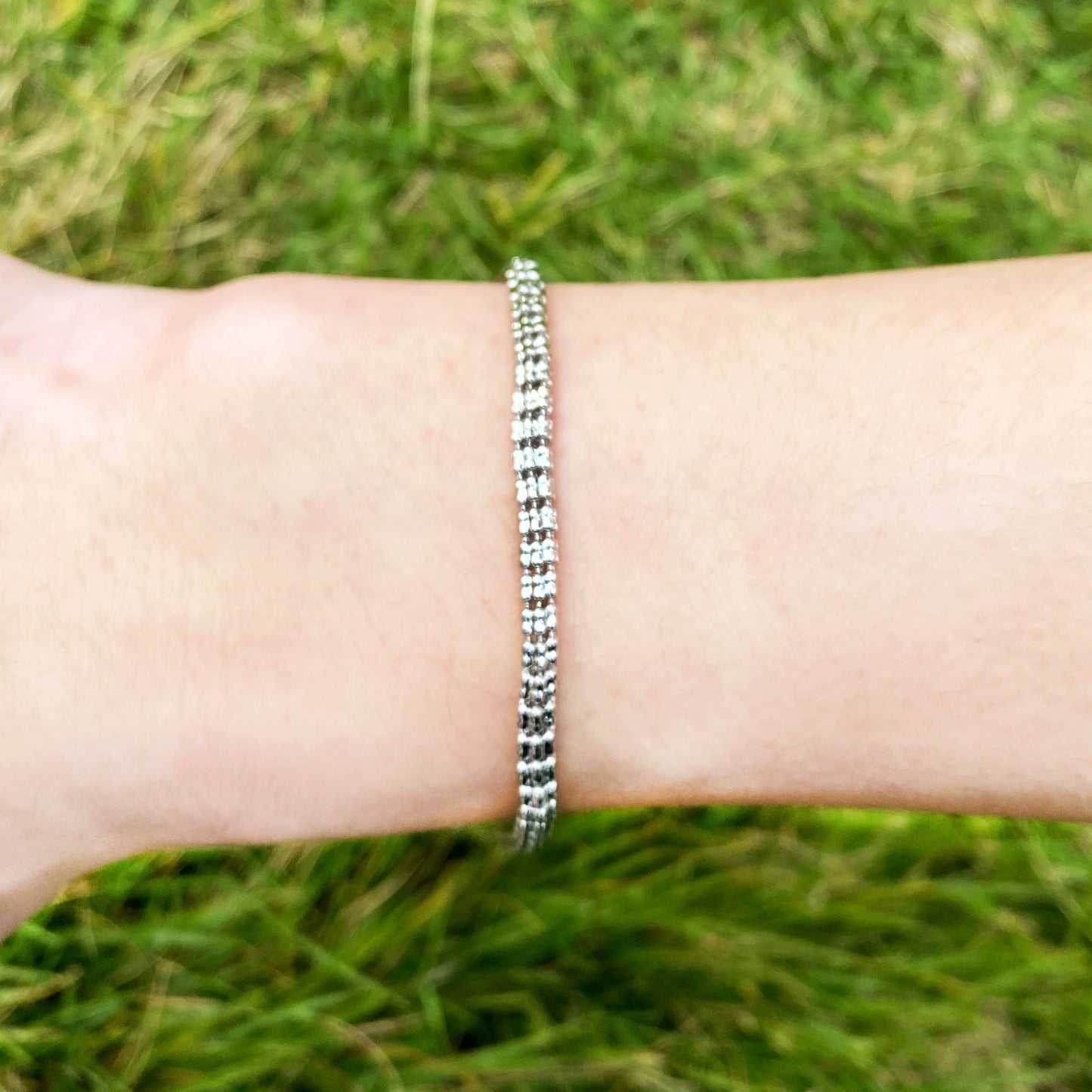 Aokaishen Round Snake Link Bracelet for Women Real Gold Plated Hip Hop Jewelry