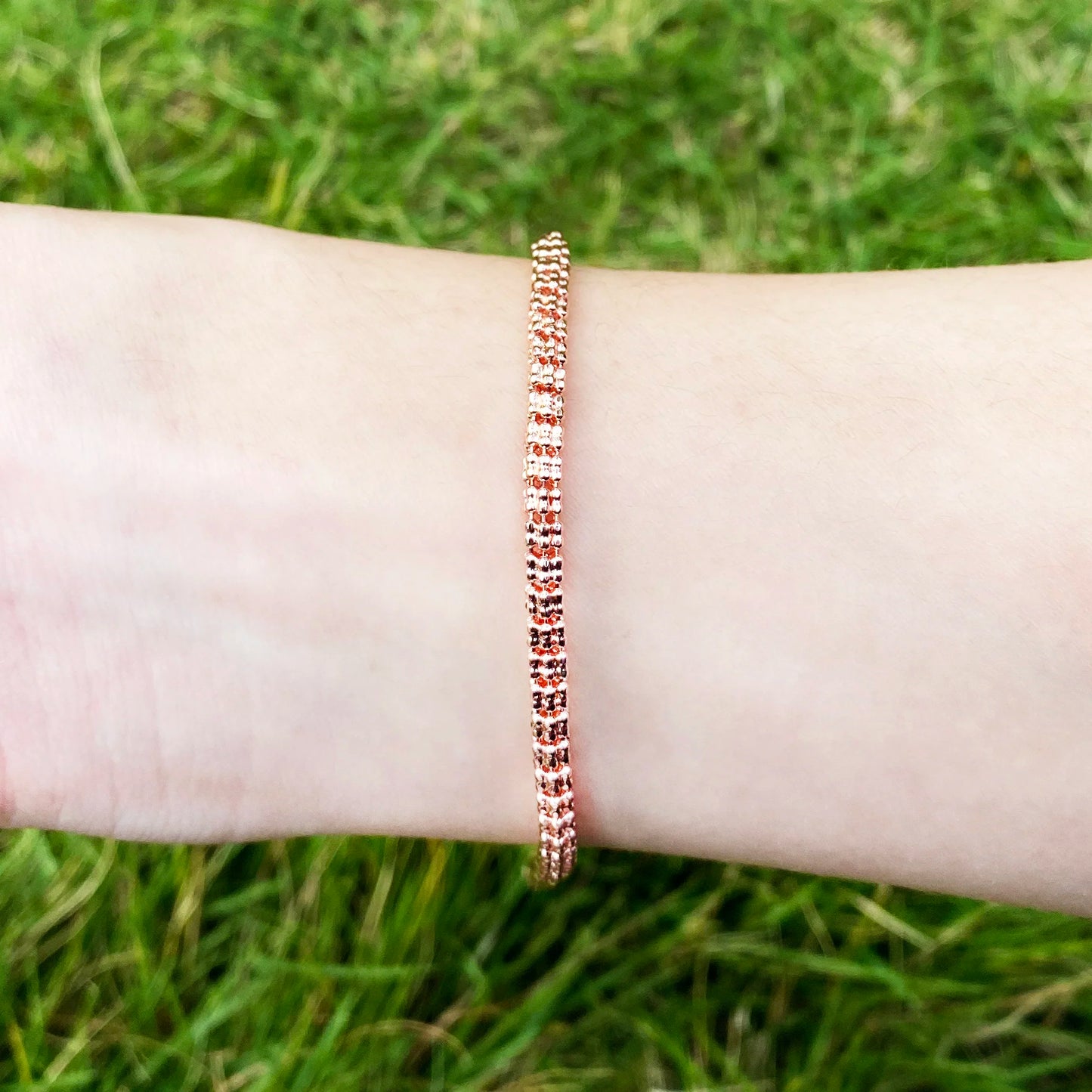 Aokaishen Round Snake Link Bracelet for Women Real Gold Plated Hip Hop Jewelry